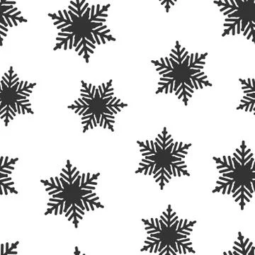 Snowflake icon seamless pattern background. Snow flake winter vector illustra Stock Illustration