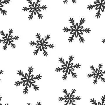 Snowflake icon seamless pattern background. Snow flake winter vector illustra Stock Illustration