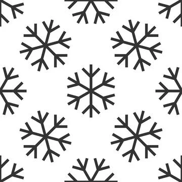 Snowflake icon seamless pattern on white background. Vector Illustration イラスト素材