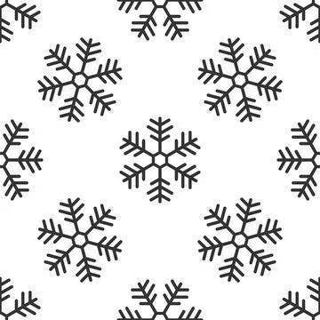 Snowflake icon seamless pattern on white background. Flat design. Vector 스톡 일러스트