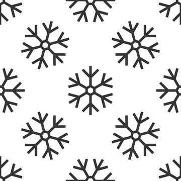 Snowflake icon seamless pattern on white background. Flat design. Vector Stock Illustration