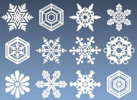 Snowflake Icon Set Stock Illustration