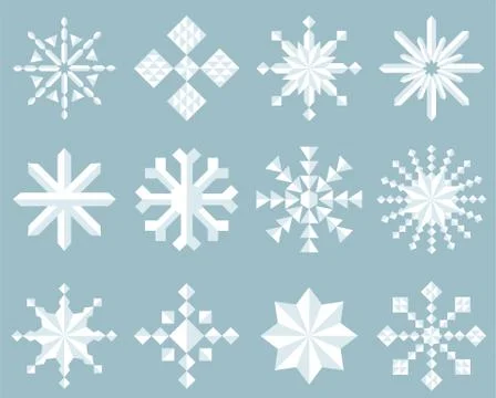 Snowflake Icon Set Stock Illustration