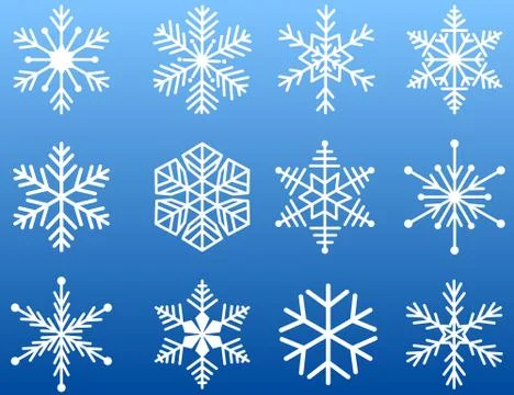 Snowflake Icon Set Stock Illustration