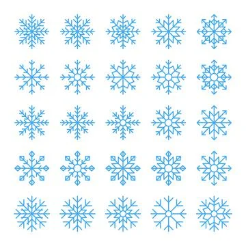 Snowflake icon set. Stock Illustration