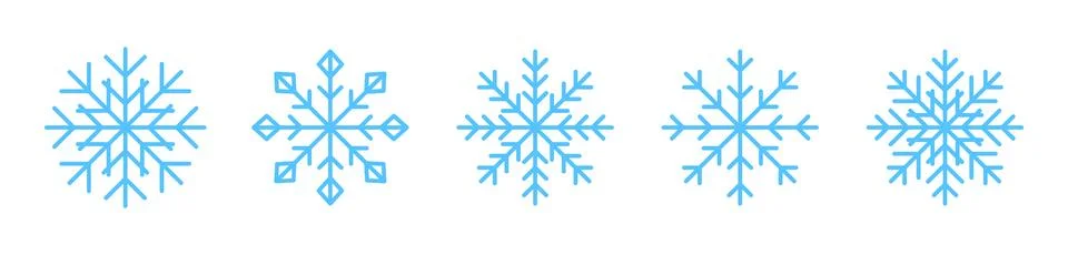 Snowflake icon set. Illustrazione stock