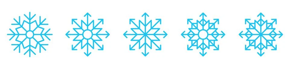Snowflake icon set. Illustrazione stock