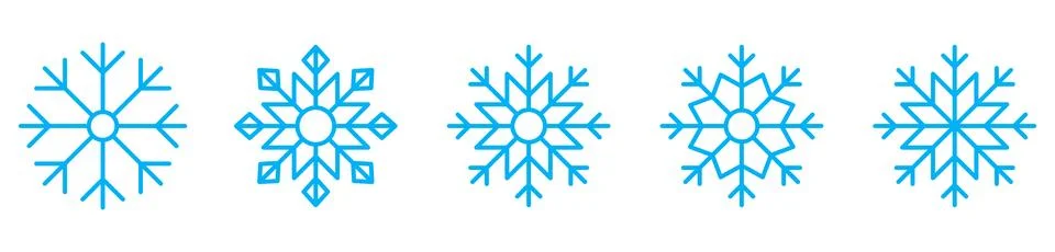 Snowflake icon set. Ilustración de archivo