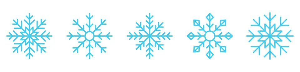 Snowflake icon set. Illustrazione stock