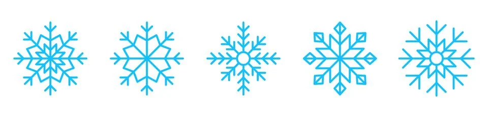 Snowflake icon set. Illustrazione stock