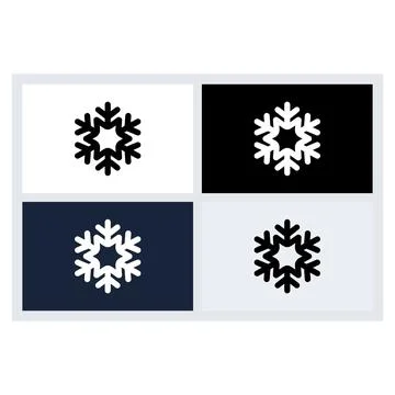 Snowflake Icon Set with Vector Winter Symbols Stock Illustration