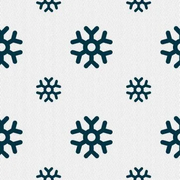 Snowflake icon sign. Seamless pattern with geometric texture. Vector Stockillustratie