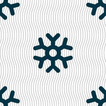 Snowflake icon sign. Seamless pattern with geometric texture. Vector Stockillustratie