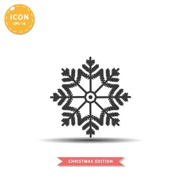 Snowflake icon simple flat style vector illustration. Stock Illustration
