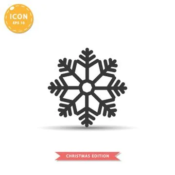 Snowflake icon simple flat style vector illustration. Stock Illustration