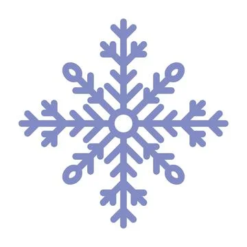 Snowflake icon. Simple flat vector line illustration. Silhouette flake of snow. Stock Illustration