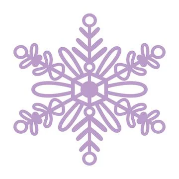 Snowflake icon. Simple flat vector line illustration. Silhouette flake of snow. Stock Illustration