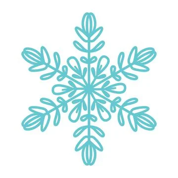 Snowflake icon. Simple flat vector line illustration. Silhouette flake of snow. Stock Illustration