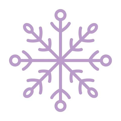 Snowflake icon. Simple flat vector line. Silhouette flake of snow. Stock Illustration