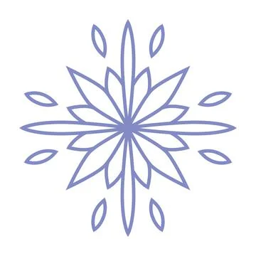 Snowflake icon. Simple flat vector line. Silhouette flake of snow Stock Illustration