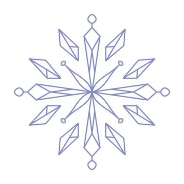 Snowflake icon. Simple flat vector line. Silhouette flake of snow Stock Illustration