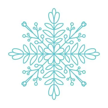 Snowflake icon. Simple flat vector line. Silhouette flake of snow Stock Illustration
