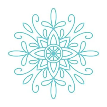 Snowflake icon. Simple flat vector line. Silhouette flake of snow Stock Illustration