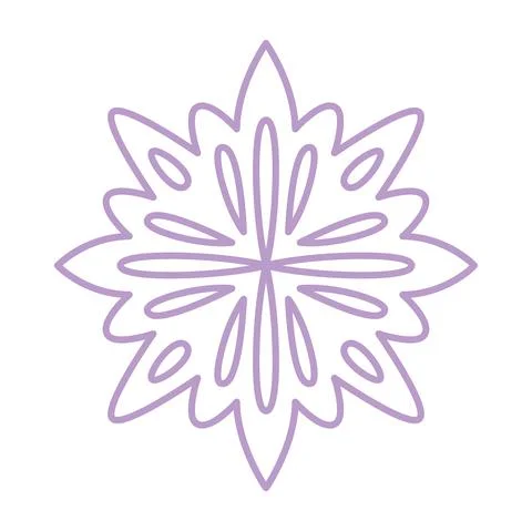 Snowflake icon. Simple flat vector line. Silhouette flake of snow Stock Illustration