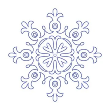 Snowflake icon. Simple flat vector line. Silhouette flake of snow Stock Illustration