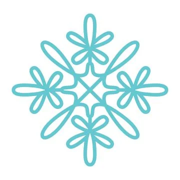 Snowflake icon. Simple flat vector line. Silhouette flake of snow Stock Illustration