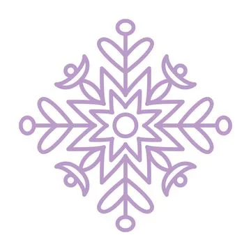 Snowflake icon. Simple flat vector line. Silhouette flake of snow Stock Illustration