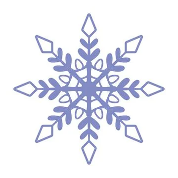 Snowflake icon. Simple flat vector line. Silhouette flake of snow Stock Illustration
