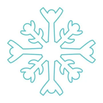 Snowflake icon. Simple flat vector line. Silhouette flake of snow Stock Illustration