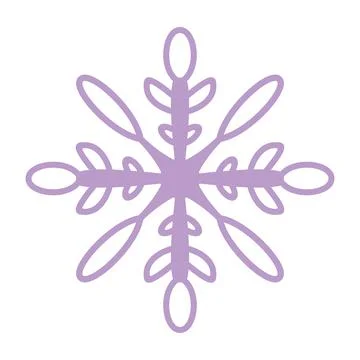 Snowflake icon. Simple flat vector line. Silhouette flake of snow Stock Illustration