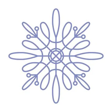 Snowflake icon. Simple flat vector line. Silhouette flake of snow Stock Illustration
