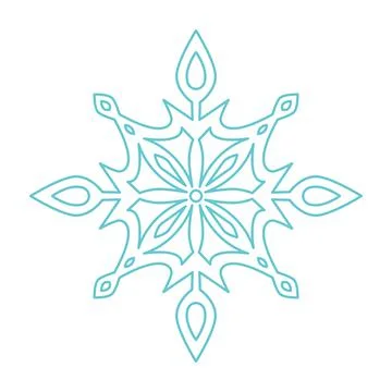 Snowflake icon. Simple flat vector line. Silhouette flake of snow Stock Illustration