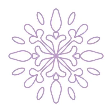 Snowflake icon. Simple flat vector line. Silhouette flake of snow Stock Illustration