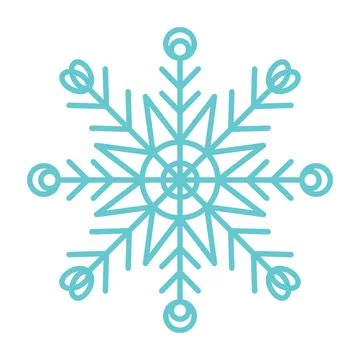 Snowflake icon. Simple flat vector line. Silhouette flake of snow Stock Illustration