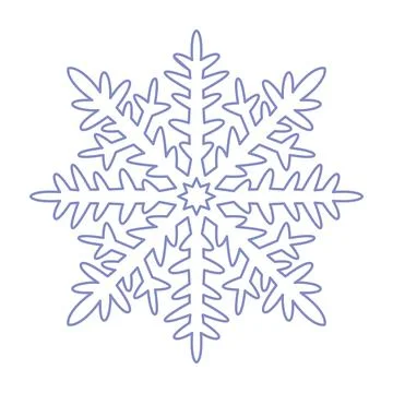 Snowflake icon. Simple flat vector line. Silhouette flake of snow Stock Illustration