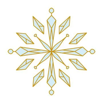 Snowflake icon. Simple flat vector line. Silhouette flake of snow Stock Illustration