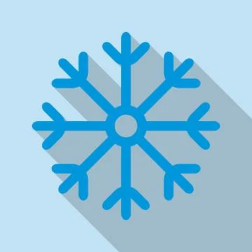 Snowflake icon. Snowflake in flat design with long shadow. Winter and Christmas  Stock Illustration