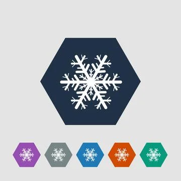Snowflake icon Snowflake vector flat icon islolated on grey background Cop... Stock Photos