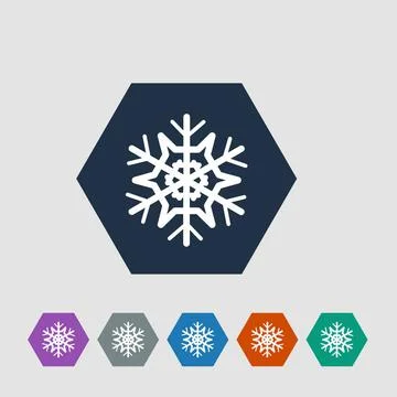 Snowflake icon Snowflake vector flat icon islolated on grey background Cop... Stock Photos