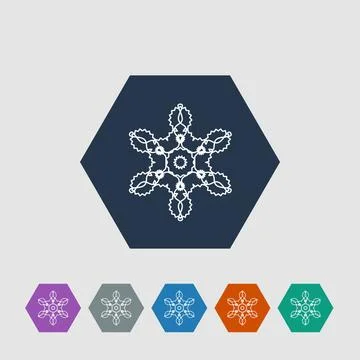Snowflake icon Snowflake vector flat icon islolated on grey background Cop... Stock Photos