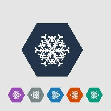 Snowflake icon Snowflake vector flat icon islolated on grey background Cop... Stock Photos