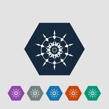 Snowflake icon Snowflake vector flat icon islolated on grey background Cop... Stock Photos