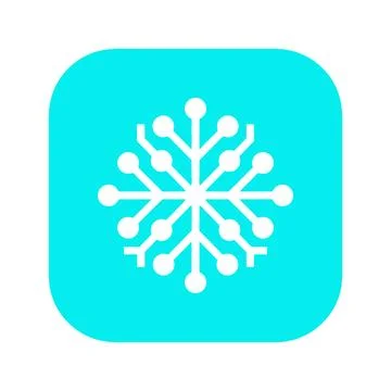 Snowflake icon as a symbol for winter, cold, and freezing temperatures in a.. Stock Illustration