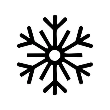 Snowflake Icon Vector. Black Snowflake Sign. Isolated Contour Symbol Illust.. Stock Illustration