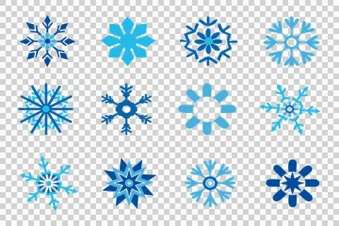 Snowflake icon vector blue silhouette snow design イラスト素材