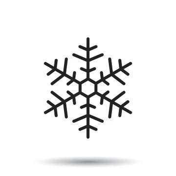 Snowflake icon vector illustration in flat style isolated on white background Stock Illustration